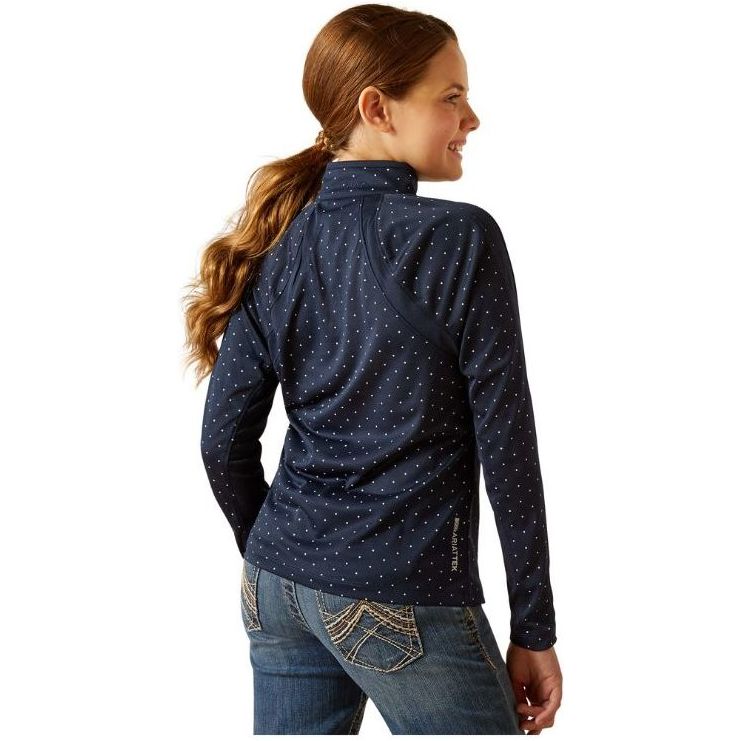 Ariat Junior Sunstopper 3.0 Long Sleeve Baselayer 10048922 - Navy Dot